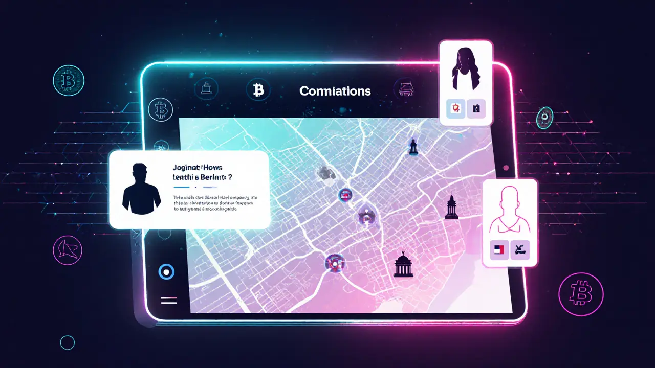 Futuristic tablet displaying secure Berlin escort booking interface.